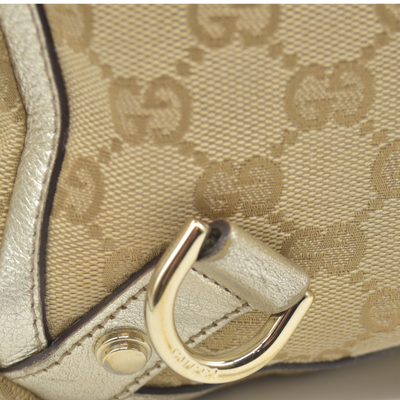 Gucci Monogram Large Abbey Tote Metallic Gold