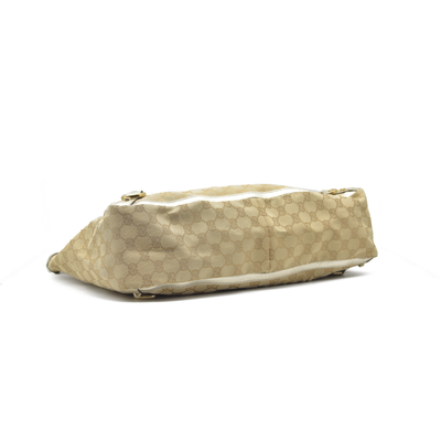 Gucci Monogram Large Abbey Tote Metallic Gold