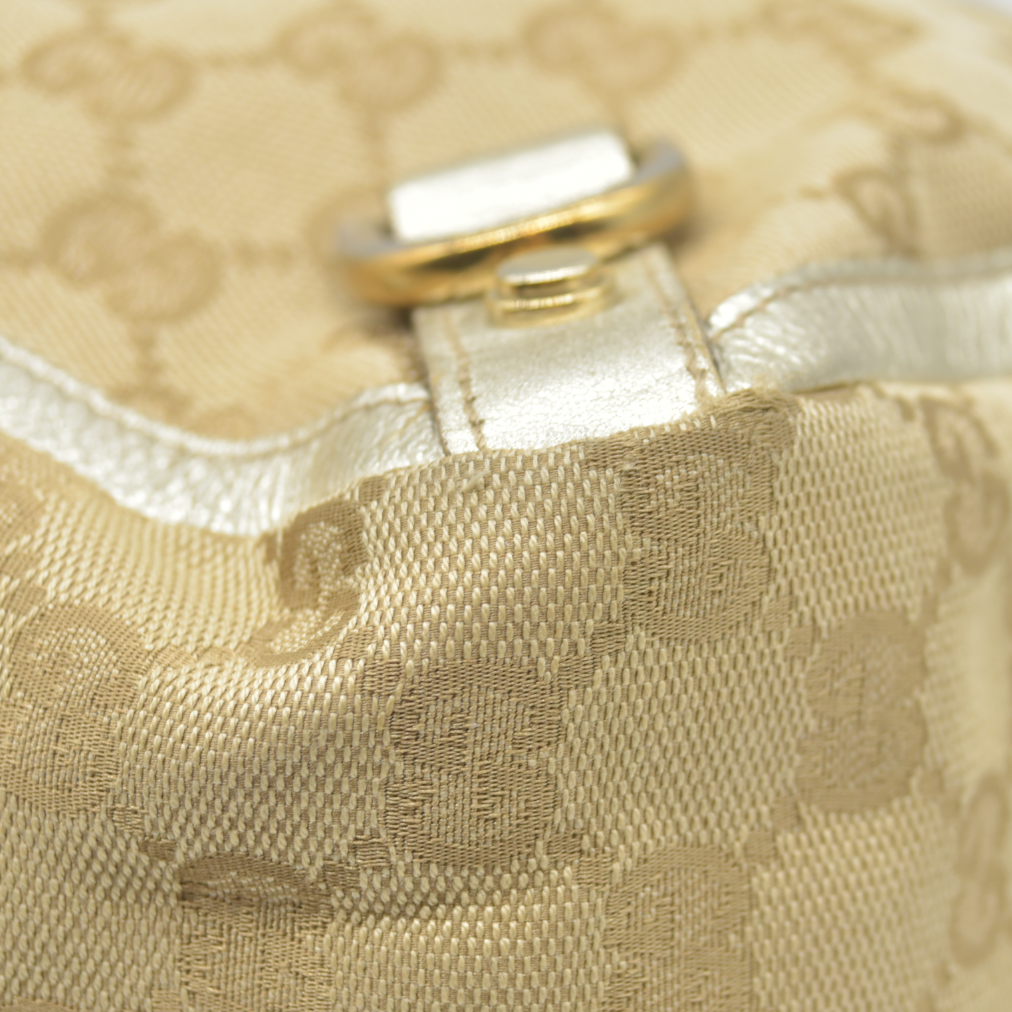 Gucci Monogram Large Abbey Tote Metallic Gold