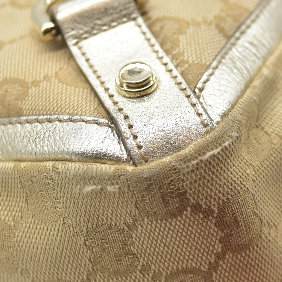 Gucci Monogram Large Abbey Tote Metallic Gold