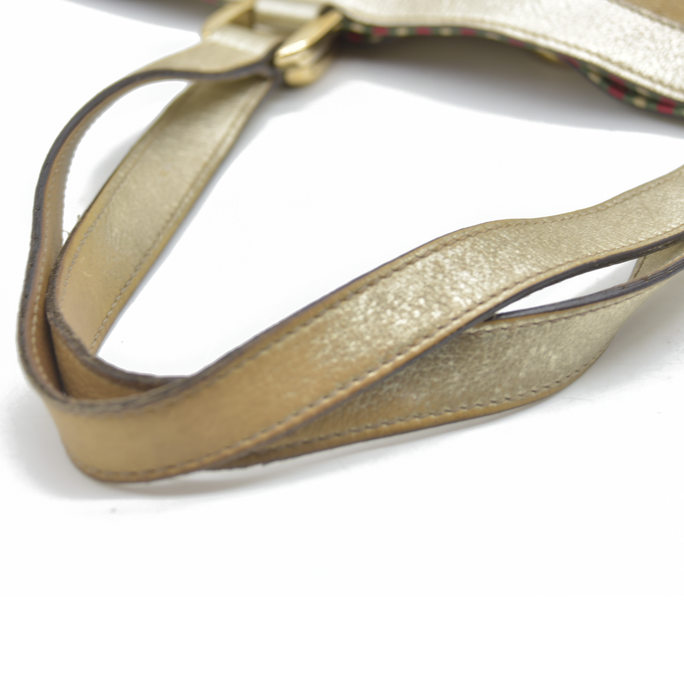 Gucci Monogram Large Abbey Tote Metallic Gold