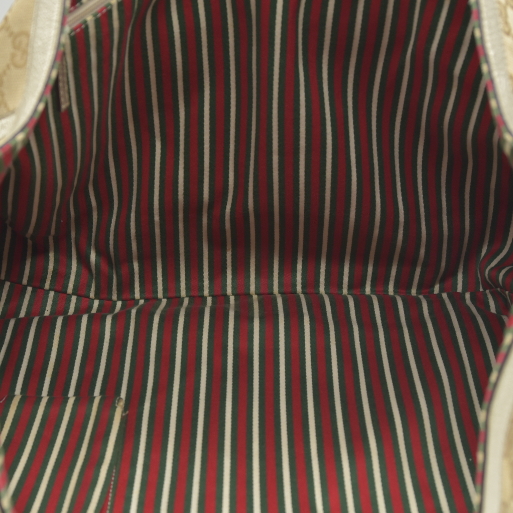 Gucci Monogram Large Abbey Tote Metallic Gold