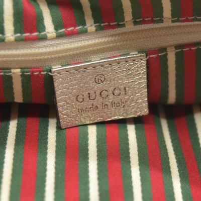 Gucci Monogram Large Abbey Tote Metallic Gold