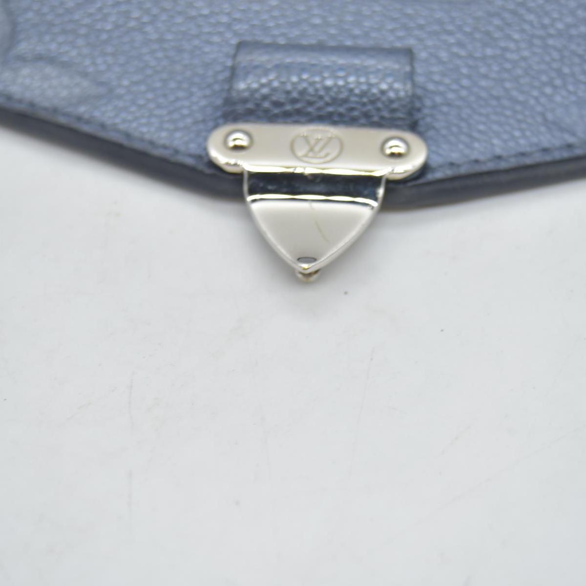 $3100 Louis Vuitton Metallic Empreinte Monogram Giant Pochette Metis Navy Nacre