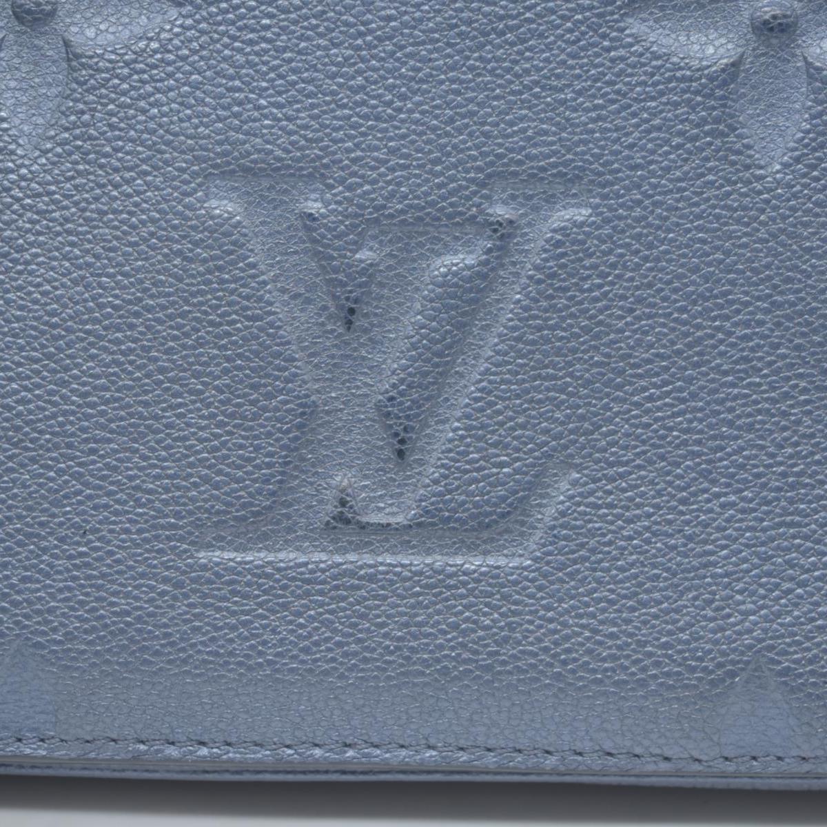 $3100 Louis Vuitton Metallic Empreinte Monogram Giant Pochette Metis Navy Nacre