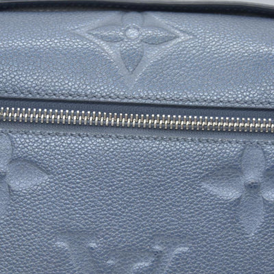 $3100 Louis Vuitton Metallic Empreinte Monogram Giant Pochette Metis Navy Nacre
