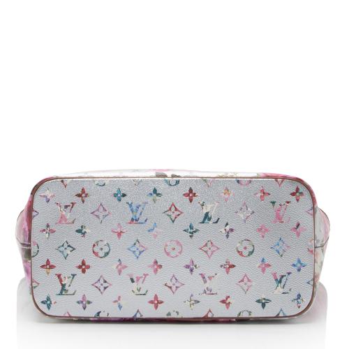 Louis Vuitton Neverfull Metallic Lv Garden Mm Silver Monogram Canvas Tote