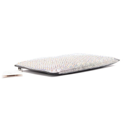 Christian Louboutin Crossbody Clutch Loubiclutch Metallic Leatloubiclutch Metallic Silver Leather Shoulder Bag