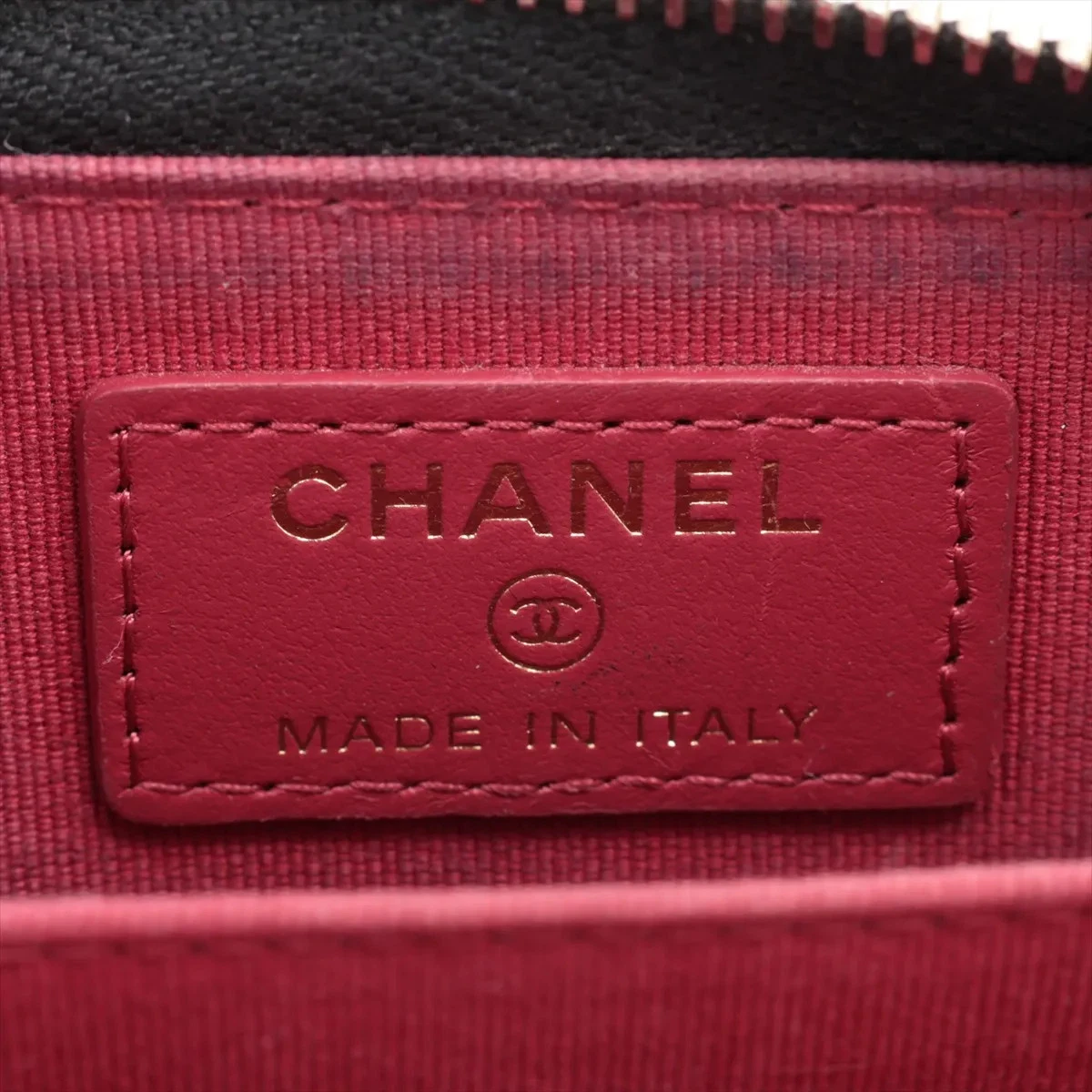 $1050 CHANEL 19 Lambskin Coin Purse Black Silver Metal 10021120