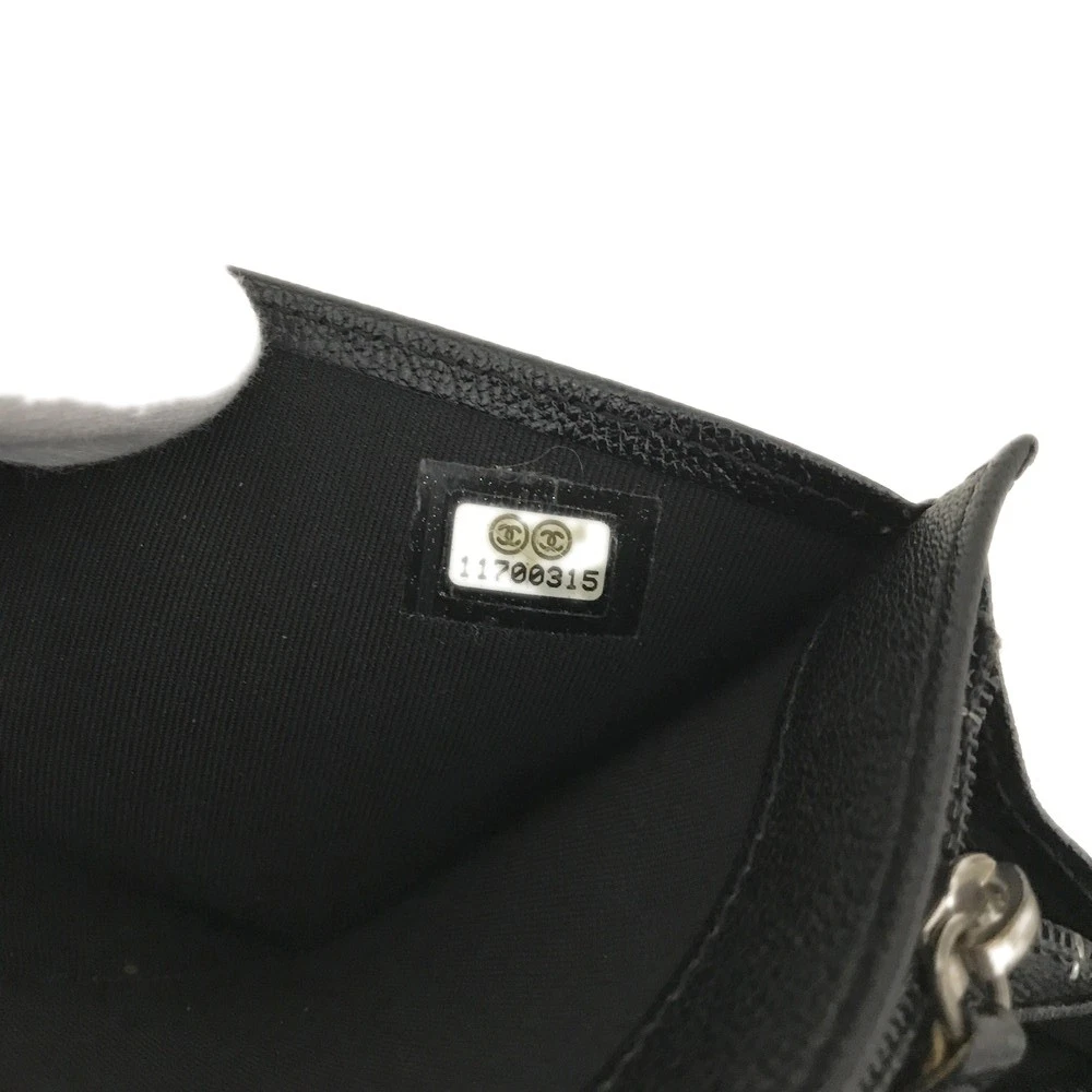 $995 2006 Chanel Metallic Calfskin Diamond Embossed Yen Wallet Grey