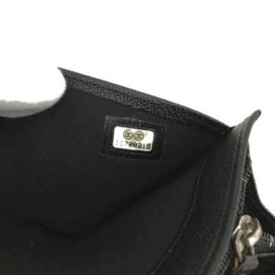 $995 2006 Chanel Metallic Calfskin Diamond Embossed Yen Wallet Grey