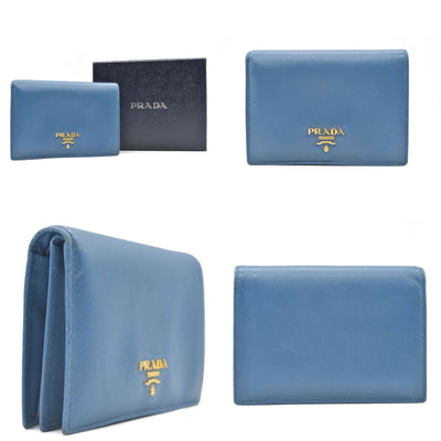 $750 Prada Saffiano Metal Leather Wallet