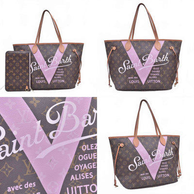 $2800 2015 Louis Vuitton Monogram Saint Barth V Neverfull MM Light Pink