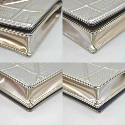 $2700 Christian Dior Cannage Diorama Metallic Silver