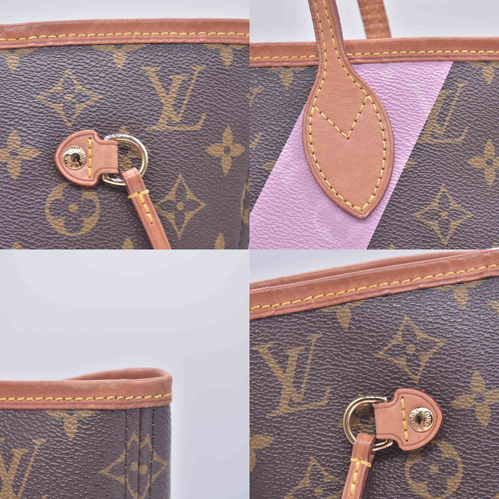 $2800 2015 Louis Vuitton Monogram Saint Barth V Neverfull MM Light Pink