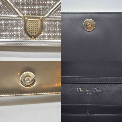$2700 Christian Dior Cannage Diorama Metallic Silver