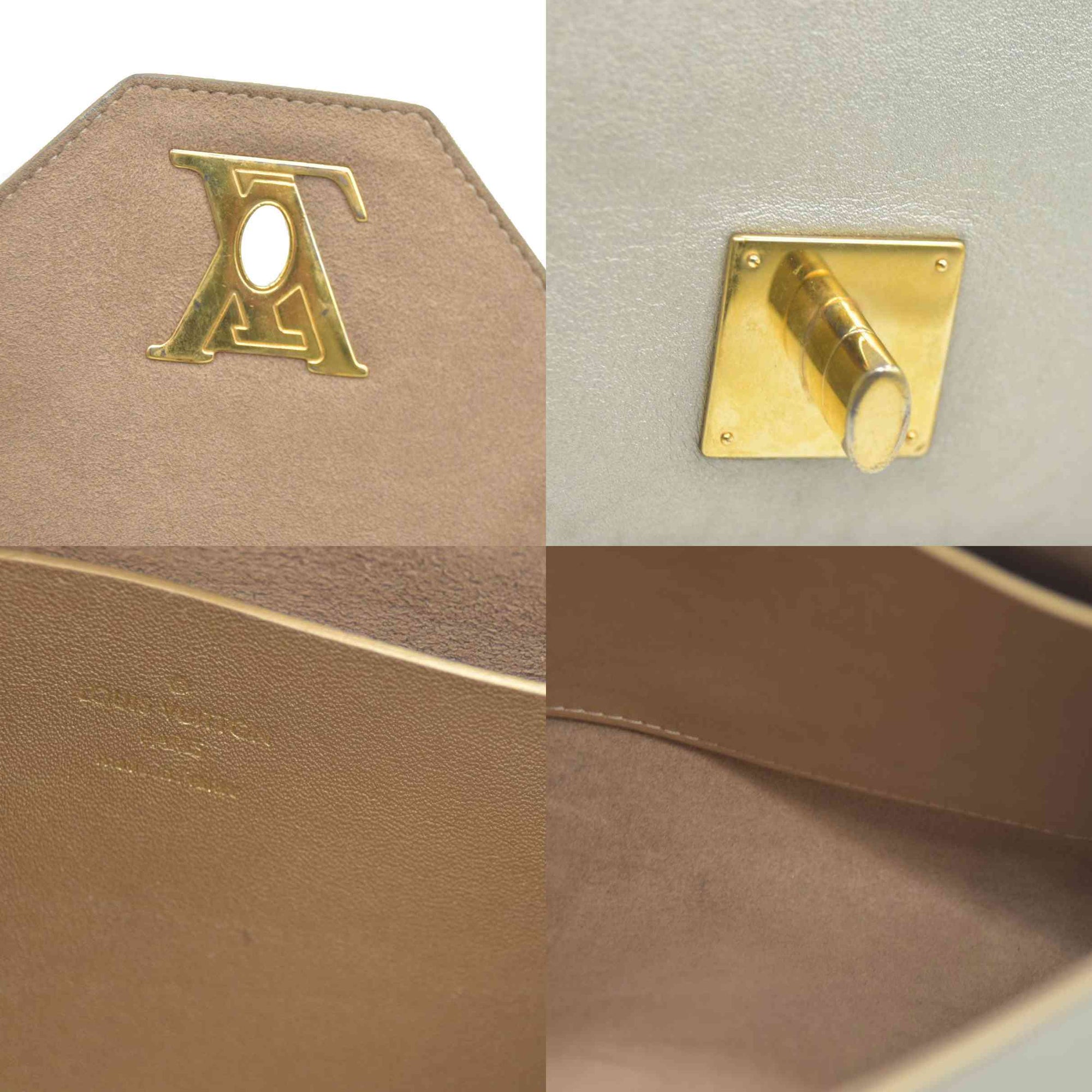 AUCTION $2150 Louis Vuitton Metallic Calfskin Love Note Gold Bronze