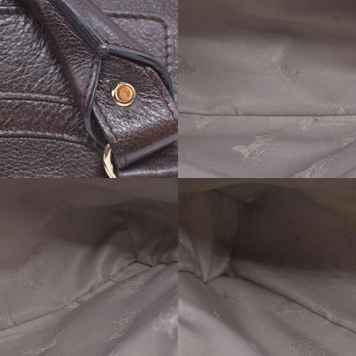 $1250 CELINE Metallic Leather Boogie Tote Bag Silver CONSIGNMENT 10021355