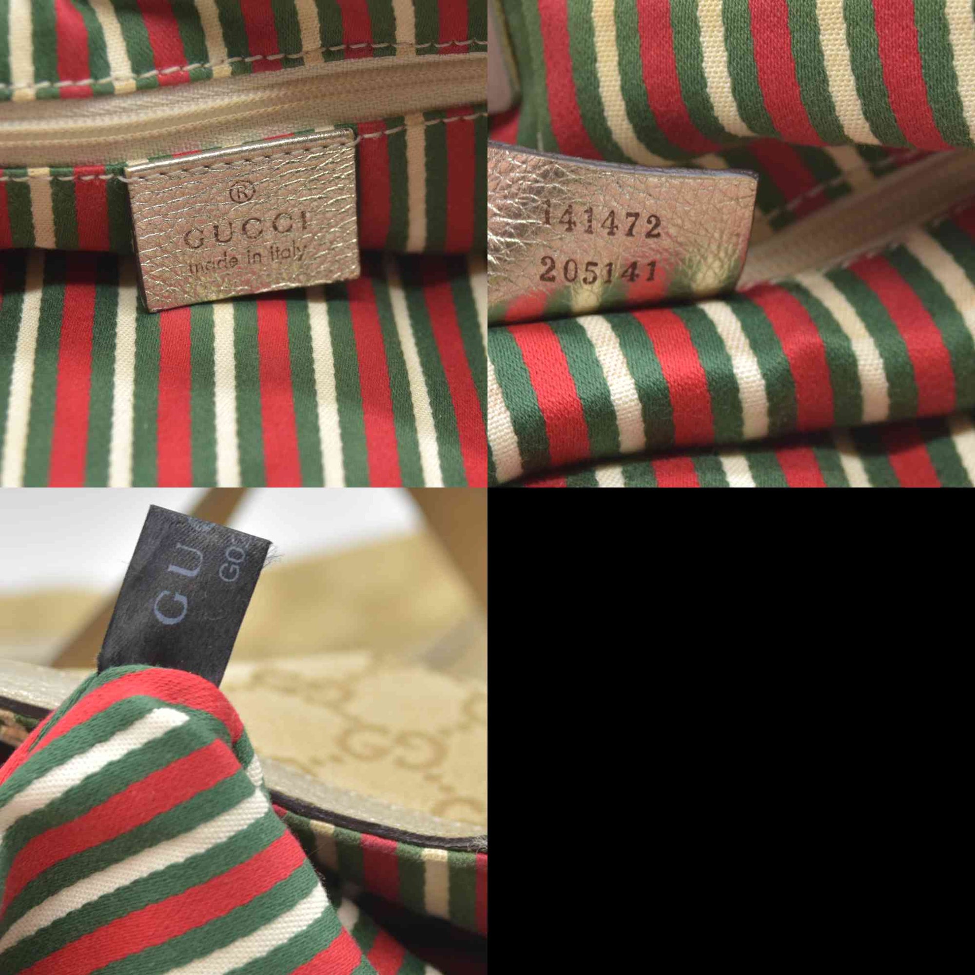 Gucci Monogram Large Abbey Tote Metallic Gold