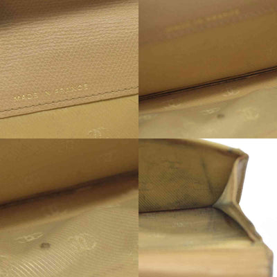 $875 Chanel Coco Button Coin Purse Beige