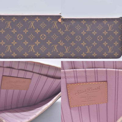 $2800 2015 Louis Vuitton Monogram Saint Barth V Neverfull MM Light Pink