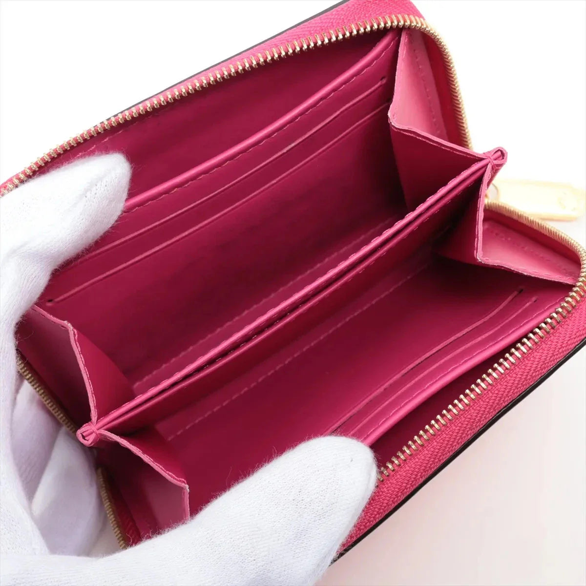 Louis Vuitton Vernis Zippy Coin Purse M90589 Pink Coin Purse RFID