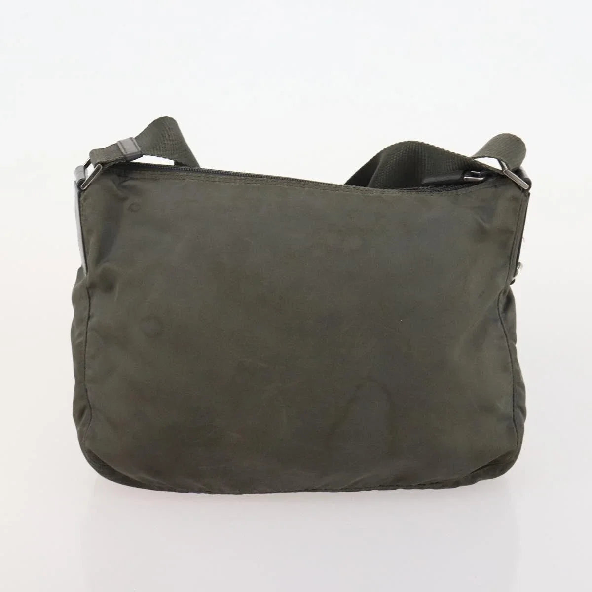 $1100 Prada Enameled Metal Triangle Vela