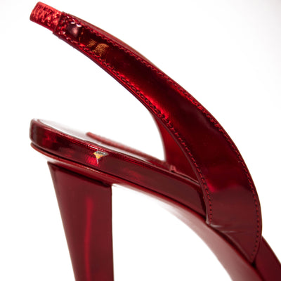 Christian Louboutin Astrid Slingback Sandal Red Metallic Size 38.5 EU