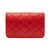 Chanel Lambskin quilted golden class wallet on chain woc red