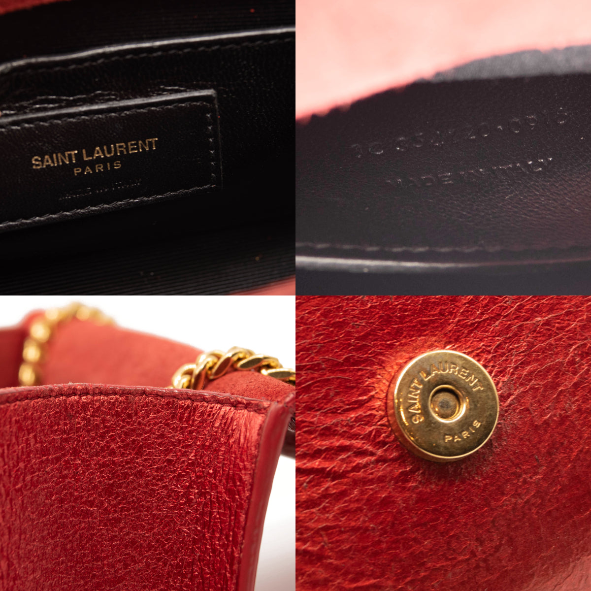 Saint Laurent Small Classic Monogram Kate Tassel Satchel Red Metallic