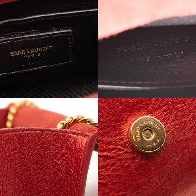 Saint Laurent Small Classic Monogram Kate Tassel Satchel Red Metallic