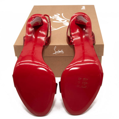 Christian Louboutin Astrid Slingback Sandal Red Metallic Size 38.5 EU