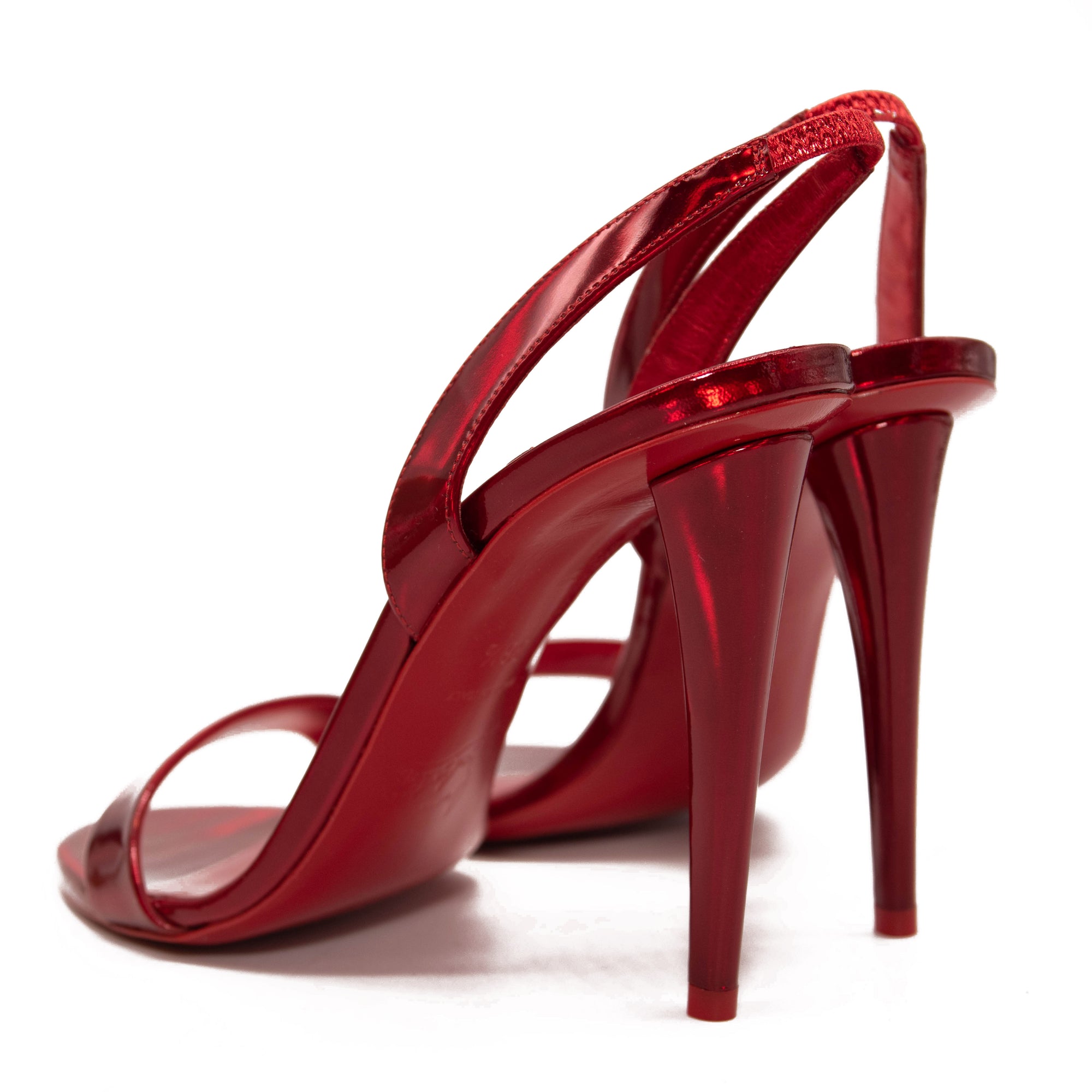 Christian Louboutin Astrid Slingback Sandal Red Metallic Size 38.5 EU