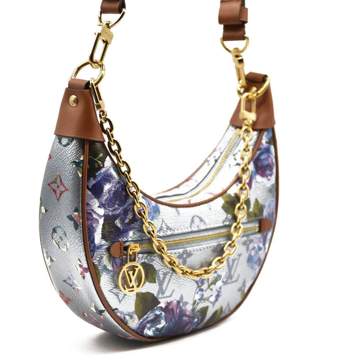 LOUIS VUITTON Metallic Monogram LV Garden Loop PM Blue