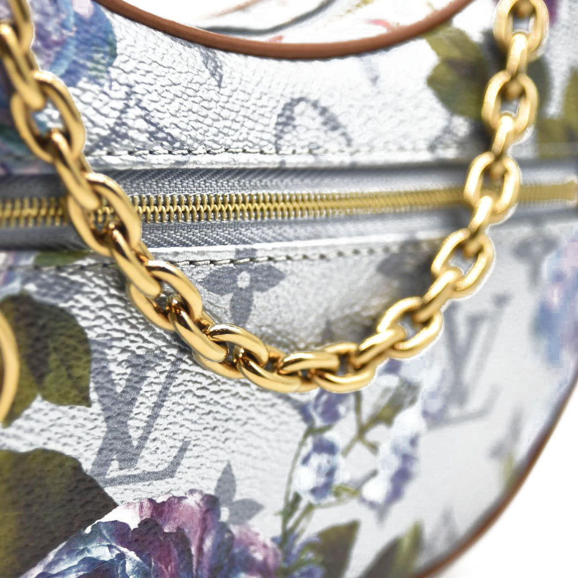 LOUIS VUITTON Metallic Monogram LV Garden Loop PM Blue