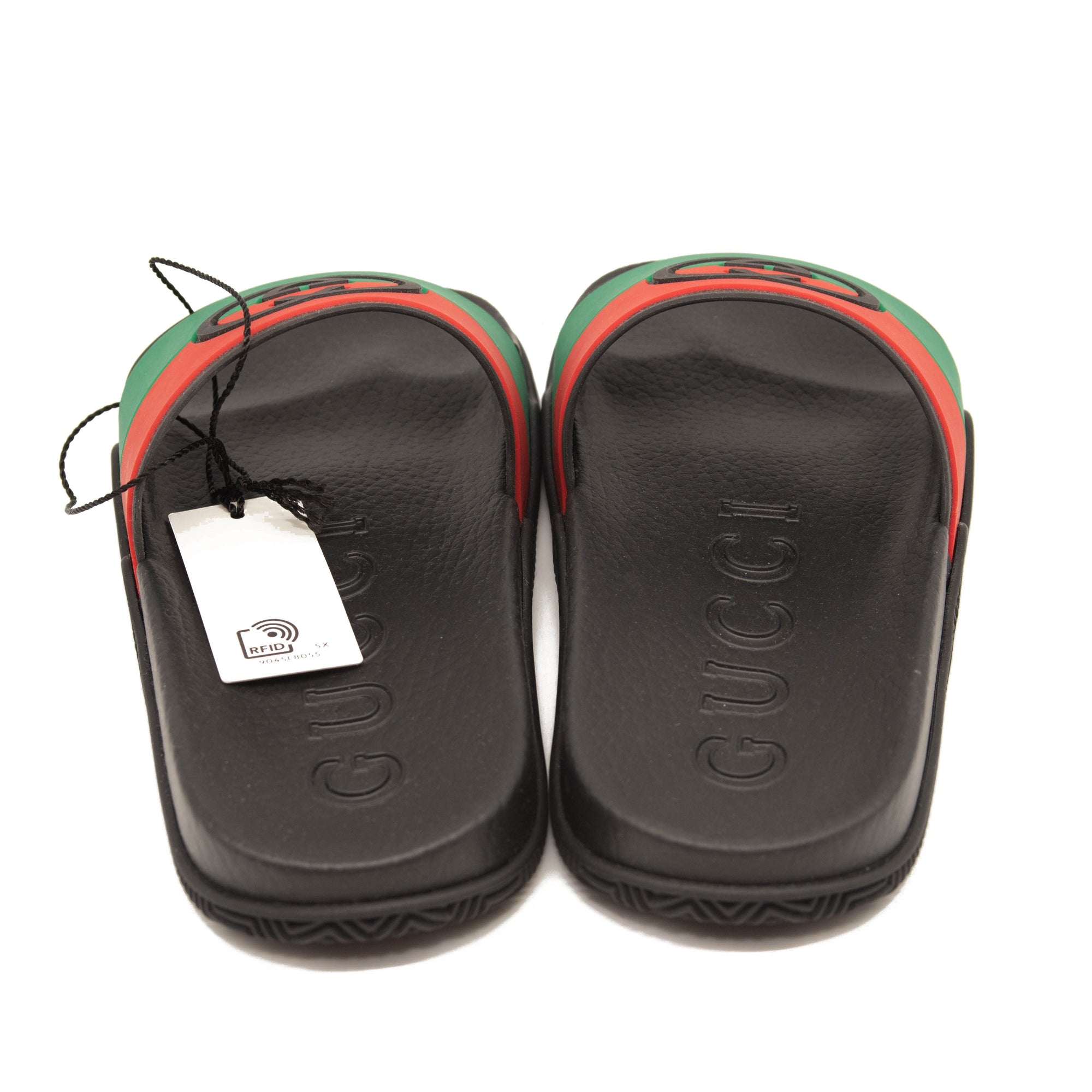 NEW Gucci Pursuit GG Logo Slide Sandal (Women) EU 42 Black Green Red with Box