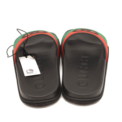 NEW Gucci Pursuit GG Logo Slide Sandal (Women) EU 42 Black Green Red with Box