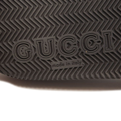 NEW GUCCI Rubber Web Womens Interlocking G Slide Sandals 36 Black Green Red