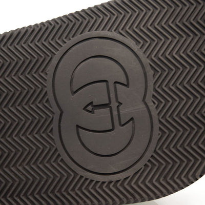 NEW GUCCI Rubber Web Womens Interlocking G Slide Sandals 36 Black Green Red