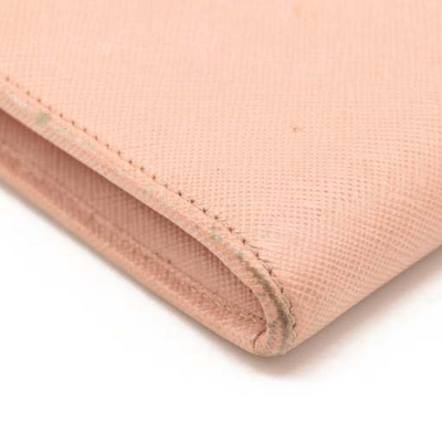 PRADA Saffiano Metal Continental Zippy Zip Around Wallet Pink