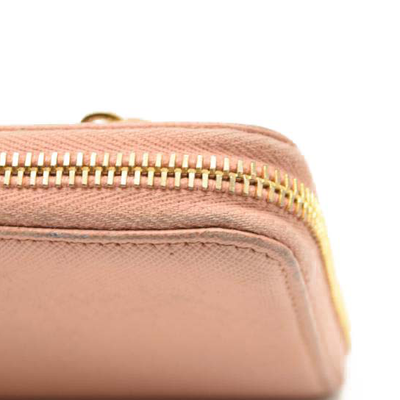 PRADA Saffiano Metal Continental Zippy Zip Around Wallet Pink