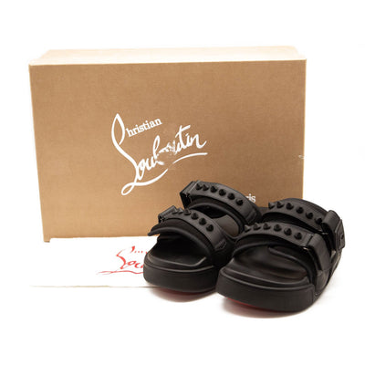 NEW $750 Christian Louboutin DADDY POOL DONNA Spiked Studded Flat Slide Sandal Shoes 36EU