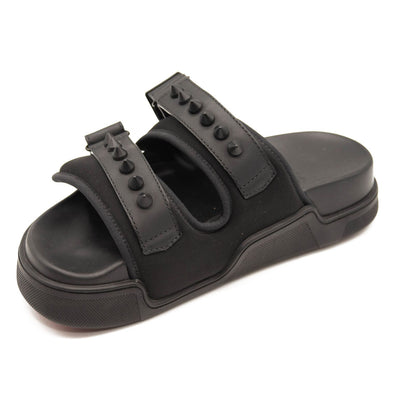 NEW $750 Christian Louboutin DADDY POOL DONNA Spiked Studded Flat Slide Sandal Shoes 36EU