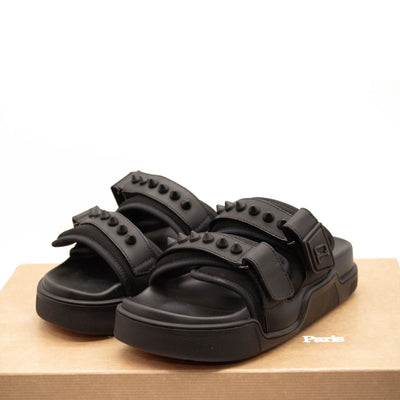 NEW $750 Christian Louboutin DADDY POOL DONNA Spiked Studded Flat Slide Sandal Shoes 36EU