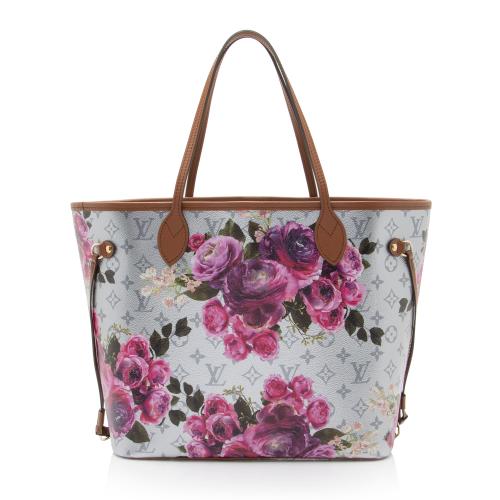 PREORDER Louis Vuitton Neverfull Metallic Lv Garden Mm Silver Monogram Canvas Tote