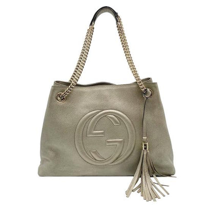 Gucci Bag Soho Medium Metallic Light Gold Tote