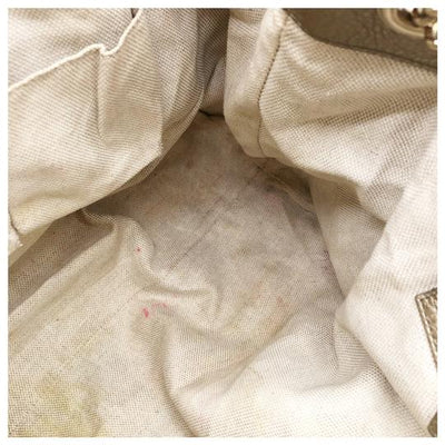 Gucci Bag Soho Metallic Pebbled Calfskin Chain Golden Beige Gold Leather Tote