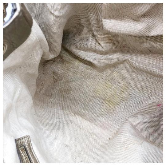 Gucci Bag Soho Metallic Pebbled Calfskin Chain Golden Beige Gold Leather Tote