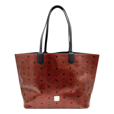 MCM Diamond Visetos Metallic Red Coated Canvas Tote