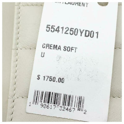 Saint Laurent Vicky Monogram Kate Tassel Metallic Monogram White Leather